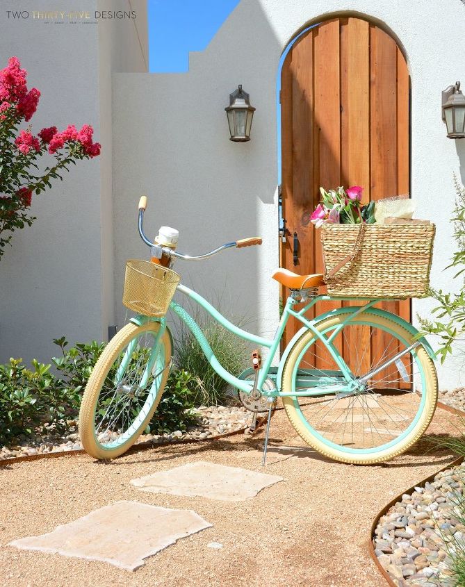 diy seagrass bicycle basket, crafts, outdoor living, seasonal holiday decor
