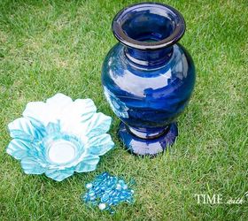 birdbath made from a deep cobalt blue vase, crafts, gardening, outdoor living, pets animals, repurposing upcycling