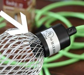 how to make an farmhouse industrial cage for your light, diy, electrical, how to, lighting