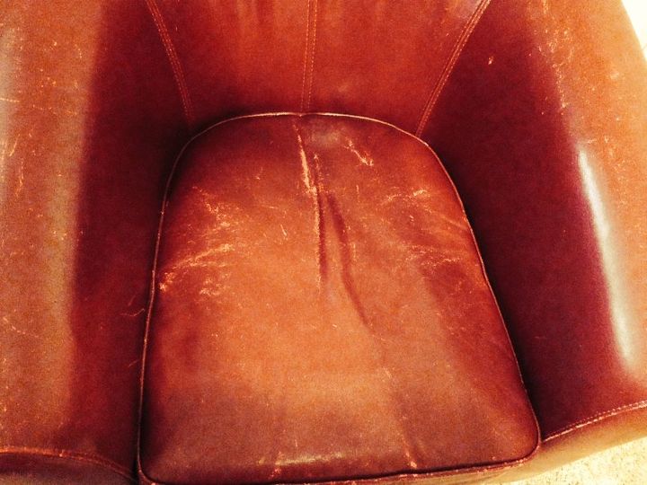 leather seat makeover, painted furniture