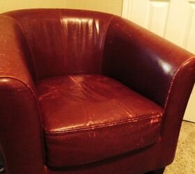 leather seat makeover, painted furniture