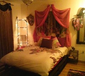girl s bohemian bedroom, bedroom ideas, repurposing upcycling, After
