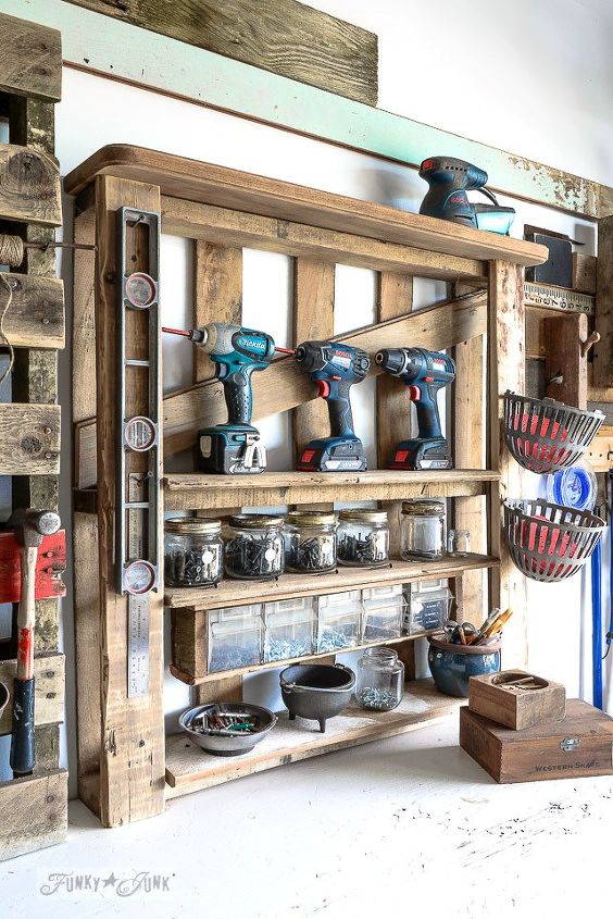 from pallet middle sections to workshop storage, organizing, pallet, repurposing upcycling, storage ideas, woodworking projects