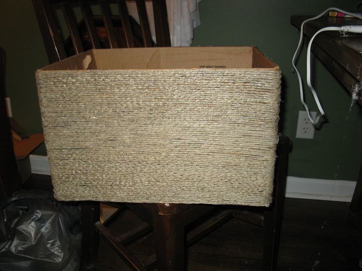 repurposed cardboard boxes to jute baskets, crafts, how to, organizing, repurposing upcycling, storage ideas