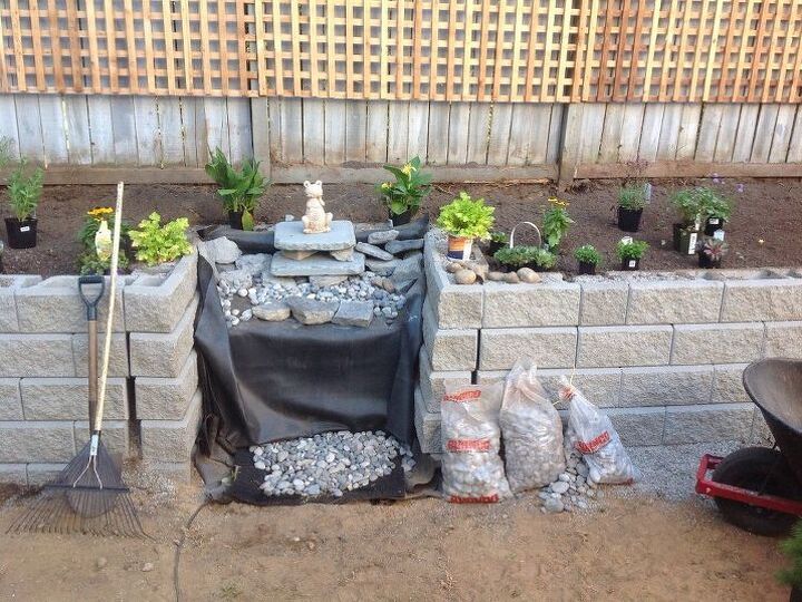 q how to finish off the wall part of a waterfall, how to, ponds water features, Waterfall in terrace