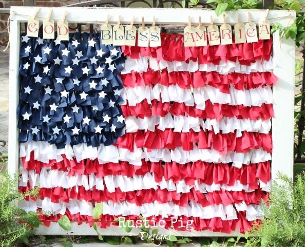 7 homemade american flags that will make your chest swell with pride, crafts, fences, outdoor living, pallet, patriotic decor ideas, repurposing upcycling, seasonal holiday decor, Photo via Claire The Rustic Pig