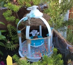 frugal fairies created a delightful space in my herb garden, container gardening, gardening, repurposing upcycling, They created this gazebo