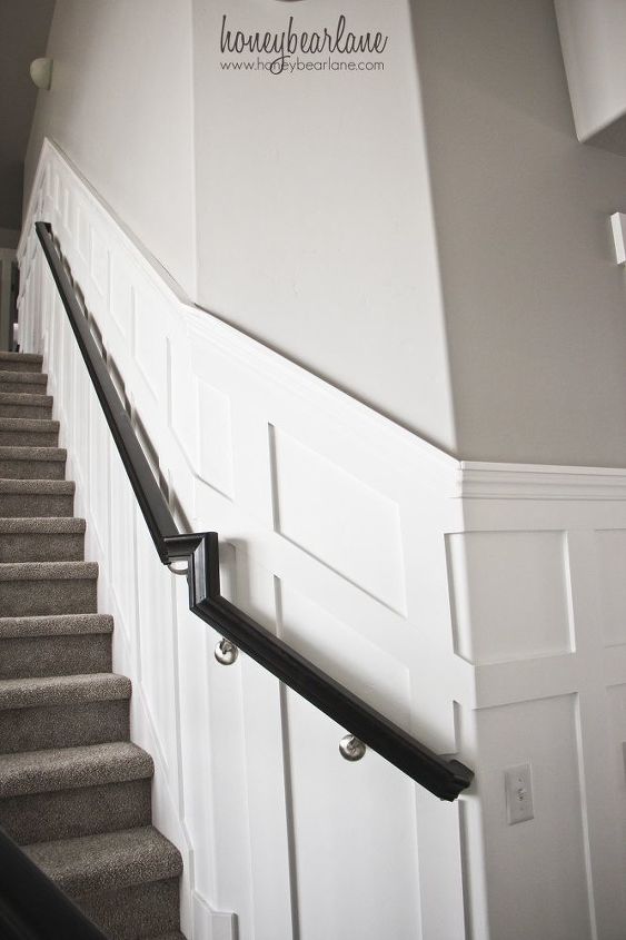 stairway wainscoting, stairs, wall decor, woodworking projects