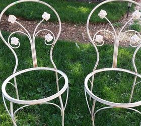 upcycled metal chairs, outdoor furniture, painted furniture, repurposing upcycling
