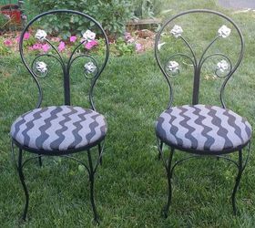 upcycled metal chairs, outdoor furniture, painted furniture, repurposing upcycling