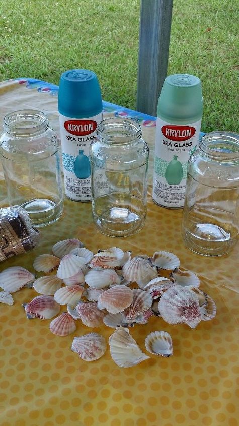beach lights with shells and jars, crafts, how to, mason jars, repurposing upcycling