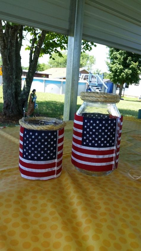july 4th flatware and napkin holders or table lights, crafts, dining room ideas, how to, mason jars, patriotic decor ideas, repurposing upcycling, seasonal holiday decor