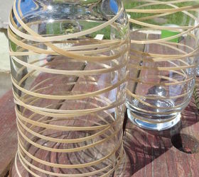 update an old glass container using spray paint and rubber bands, crafts, how to, repurposing upcycling