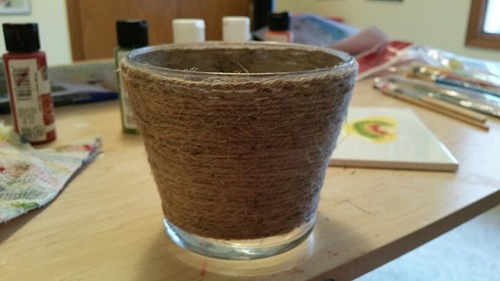 jute painted vase twist on the look of jute rope, chalk paint, crafts, how to