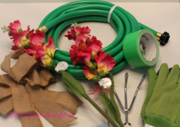 10 minute garden hose wreath, crafts, repurposing upcycling, wreaths, Here are the supplies I used