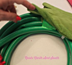 10 minute garden hose wreath, crafts, repurposing upcycling, wreaths, Hiding the tape is pretty easy