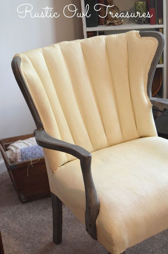 painted channel back chair, chalk paint, painted furniture, painting, shabby chic, reupholster