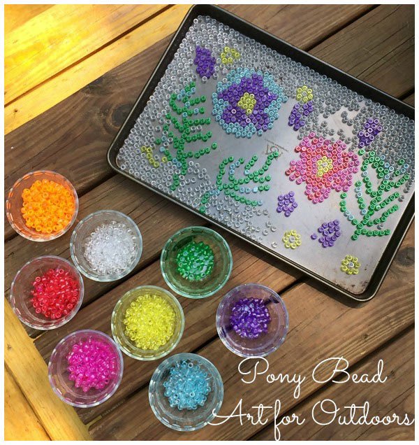 diy bead project turned cool garden art, crafts, gardening, how to, outdoor living, repurposing upcycling