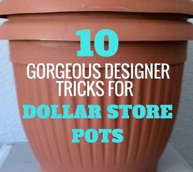 here are 10 gorgeous designer tricks for your dollar store pots, Share these with fellow thrifty gardeners