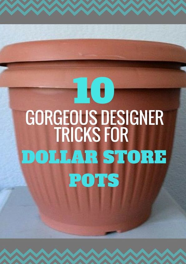 here are 10 gorgeous designer tricks for your dollar store pots, Share these with fellow thrifty gardeners