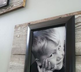 reclaimed wood photo display, repurposing upcycling, stairs, wall decor