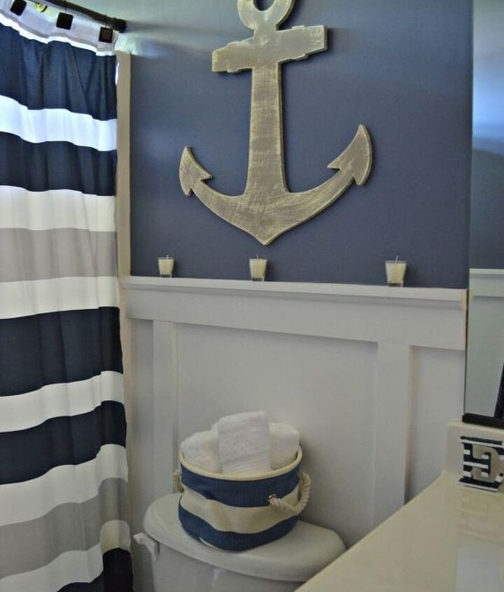 nautical bathroom decor, bathroom ideas, repurposing upcycling, wall decor