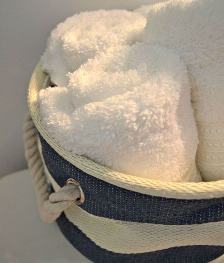 nautical bathroom decor, bathroom ideas, repurposing upcycling, wall decor, Added storage for towels