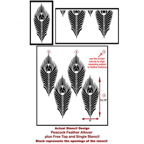 a peacock feather allover stenciled accent wall, living room ideas, painting, wall decor