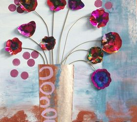 recycled soda can flowers wall art, crafts, how to, repurposing upcycling