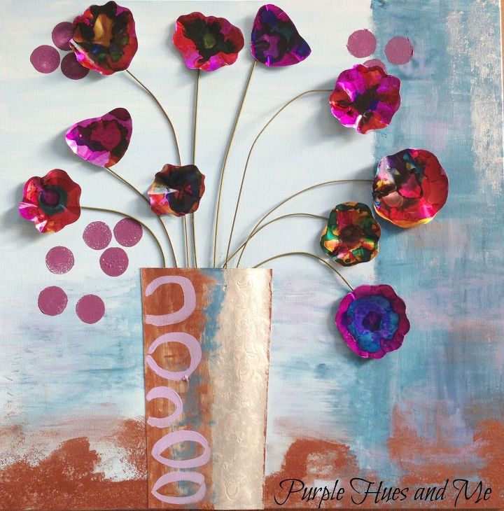 recycled soda can flowers wall art, crafts, how to, repurposing upcycling