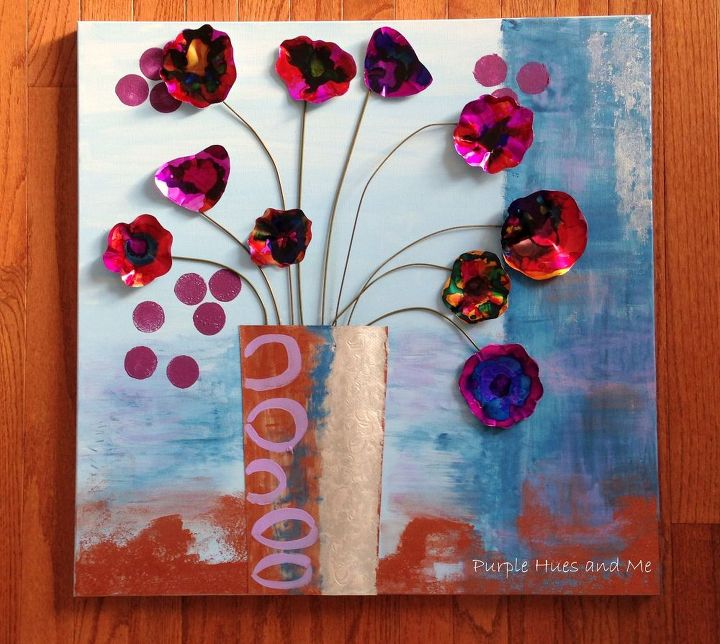 recycled soda can flowers wall art, crafts, how to, repurposing upcycling