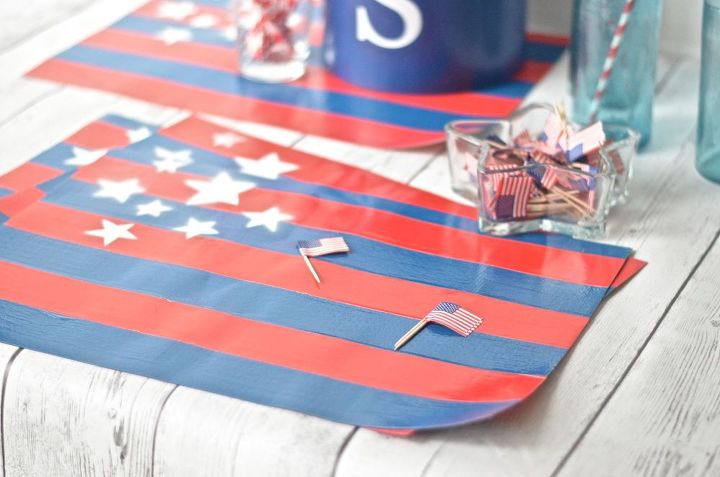 patriotic duct tape placemats, crafts, dining room ideas, how to, patriotic decor ideas, repurposing upcycling, seasonal holiday decor