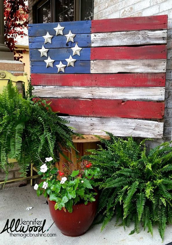 patriotic pallet flags with a twist, how to, pallet, patriotic decor ideas, repurposing upcycling, seasonal holiday decor