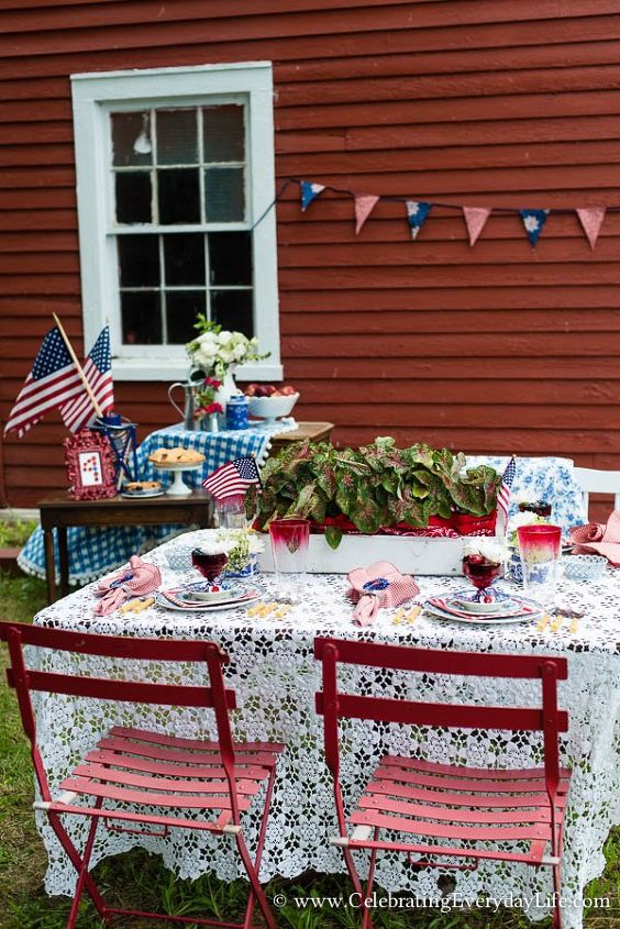 4th of july party ideas, crafts, outdoor living, patriotic decor ideas, seasonal holiday decor