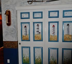 painted closet doors in husband s den, closet, doors, painting