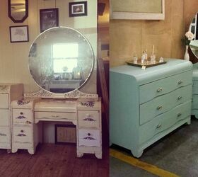 antique vanity dresser, bedroom ideas, chalk paint, painted furniture, repurposing upcycling