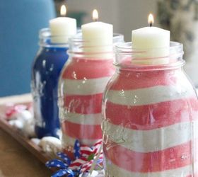 july 4th flag mason jars, how to, mason jars, patriotic decor ideas, repurposing upcycling, seasonal holiday decor
