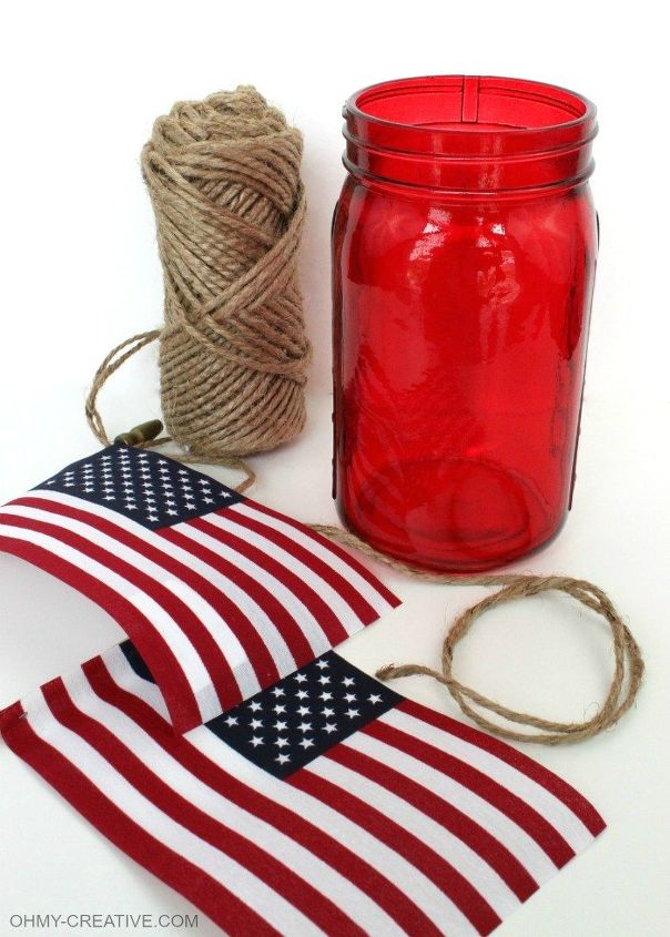 patriotic mason jar, crafts, how to, mason jars, patriotic decor ideas, seasonal holiday decor