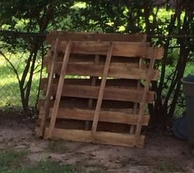 refurbished pallet to outdoor bench, how to, outdoor furniture, pallet, repurposing upcycling, Before the cutting apart