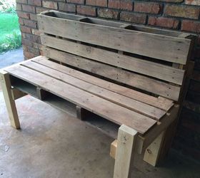 refurbished pallet to outdoor bench, how to, outdoor furniture, pallet, repurposing upcycling