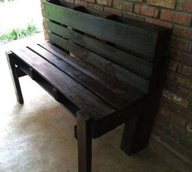 refurbished pallet to outdoor bench, how to, outdoor furniture, pallet, repurposing upcycling