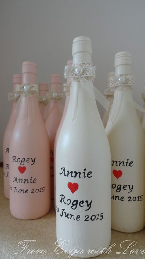 diy painted bottles wedding centerpieces on a budget
