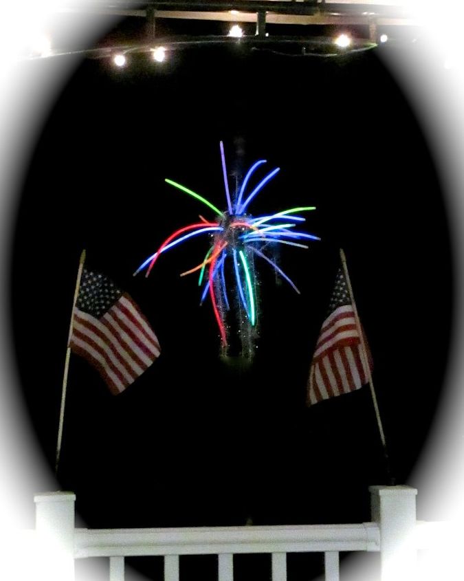 july 4th diy five minute faux fireworks with glow sticks, crafts, how to, outdoor living, patriotic decor ideas, repurposing upcycling, seasonal holiday decor