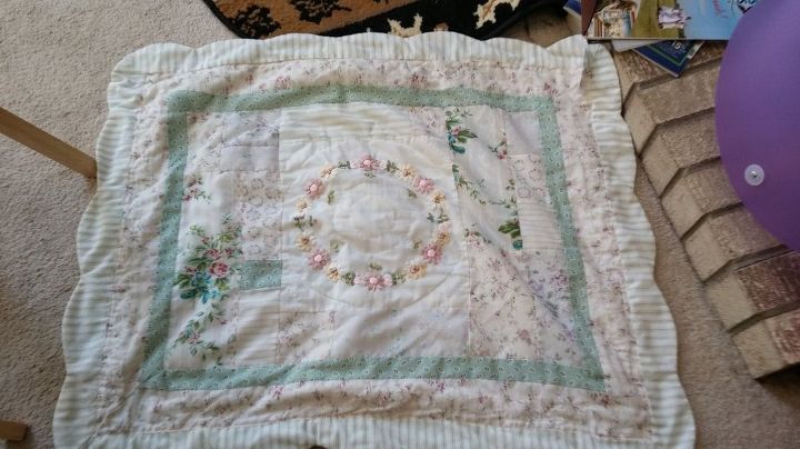 baby quilt from repurposed pillow shams, bedroom ideas, how to, repurposing upcycling, reupholster