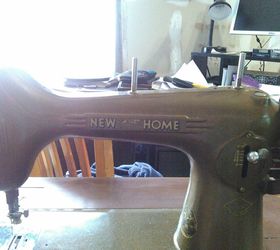 q sewing machine age id, painted furniture, repurposing upcycling, New Home Sewing Machine made in Rockford IL