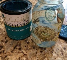 decoupaged glass jars, crafts, decoupage, how to, mason jars, repurposing upcycling