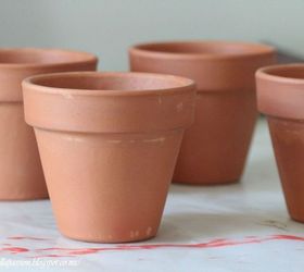 distressed stamped d cor pots, crafts, how to