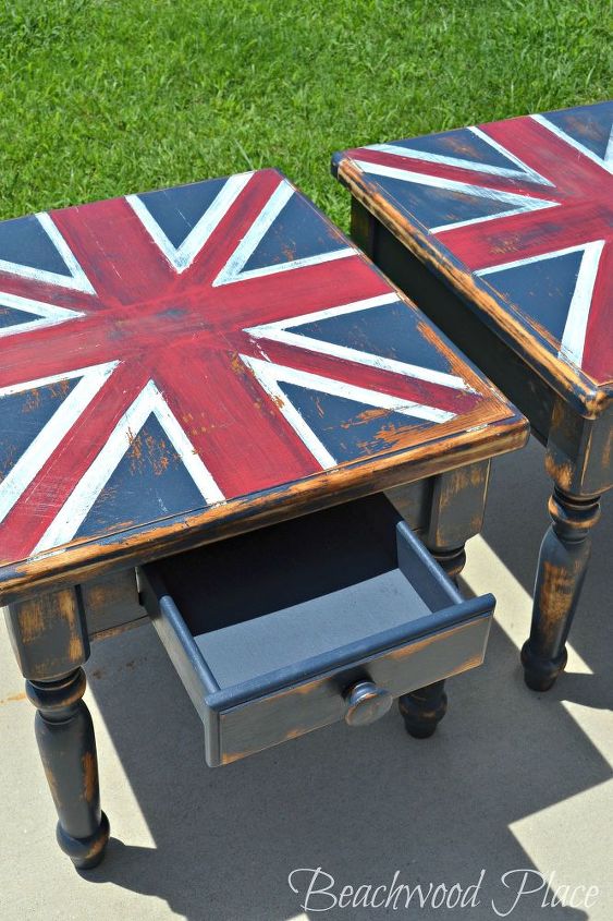 chalk painted union flag tables, chalk paint, painted furniture