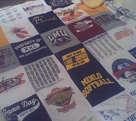 how to repurpose athletic tee shirts into a quilt, crafts, how to, repurposing upcycling, reupholster