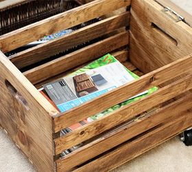 DIY Storage Ottoman Using Wooden Crates